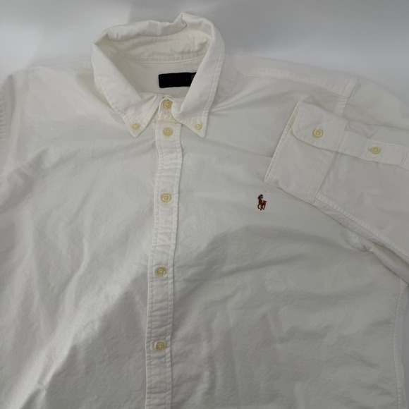 Polo Ralph Lauren Mens White Button Down Long Sleeve Shirt Classic Fit Size XXL - Picture 3 of 8